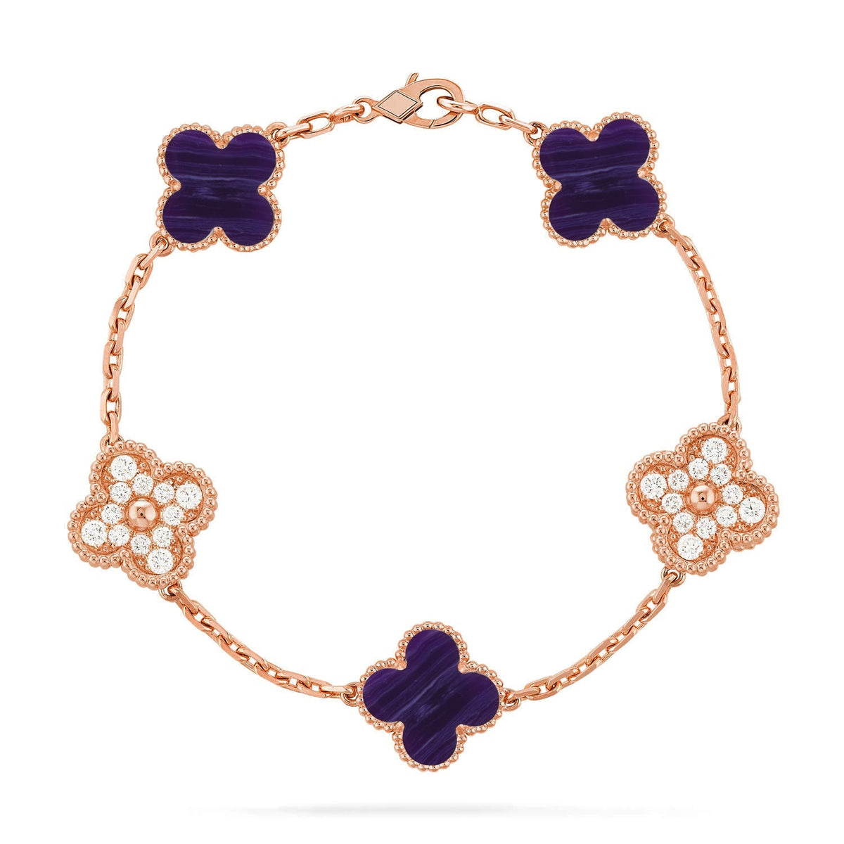 [OAKJURI Jewelry]CLOVER 5 MOTIF PURPLE STRIPES BRACELET COLLECTION