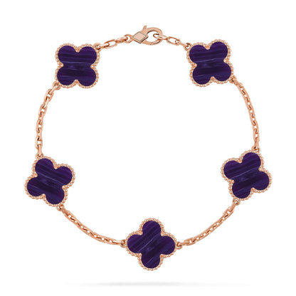[OAKJURI Jewelry]CLOVER 5 MOTIF PURPLE STRIPES BRACELET COLLECTION