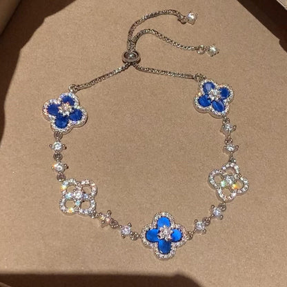 [OAKJURI Jewelry]CLOVER 5 MOTIF PINK BLUE RED WHITE BRACELET