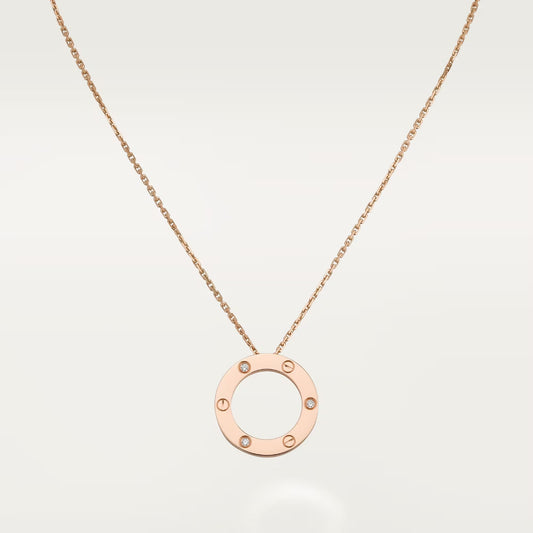 [OAKJURI Jewelry] LOVE NECKLACE 16MM 3 DIAMONDS