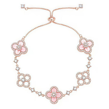 [OAKJURI Jewelry]CLOVER 5 MOTIF PINK BLUE RED WHITE BRACELET