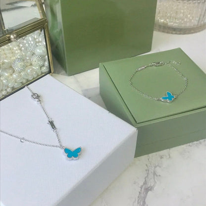 [OAKJURI Jewelry]BUTTERFLY TURQUOISE BUTTERFLY BRACELET SILVER