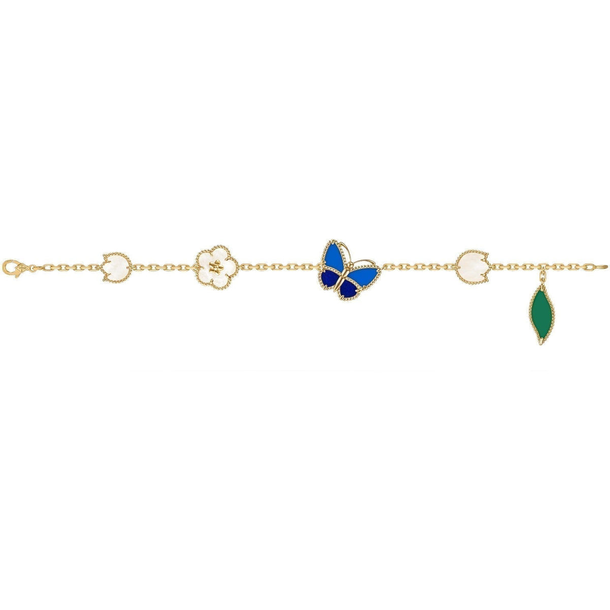 [OAKJURI Jewelry] Lucky Spring Butterfly 5-Motif & LOVE Unlimited Bracelet Stack Set