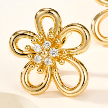 [OAKJURI Jewelry] FLOWERLACE EARRING 5 DIAMONDS