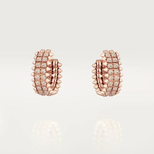 [OAKJURI Jewelry] CLASH 9.2MM FULL DIAMOND DOUBLE ROW EARRINGS