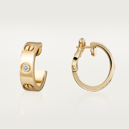 [OAKJURI Jewelry] LOVE EARRINGS 5.7MM 2 DIAMONDS