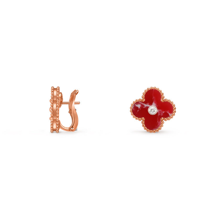 [OAKJURI Jewelry]CLOVER 15MM MOP DIAMOND EARRINGS COLLECTION