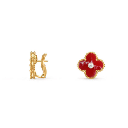 [OAKJURI Jewelry]CLOVER 15MM MOP DIAMOND EARRINGS COLLECTION