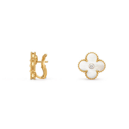 [OAKJURI Jewelry]CLOVER 15MM MOP DIAMOND EARRINGS COLLECTION