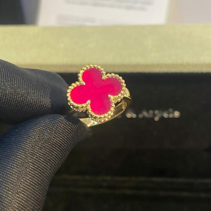 [OAKJURI Jewelry]NEW CLOVER PINK ENAMEL RINGS