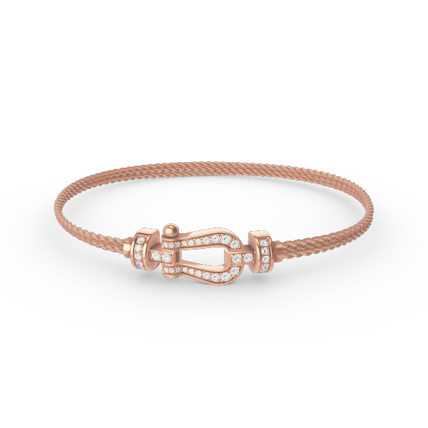 [OAKJURI Jewelry]FORCE SMALL HORSESHOE  DIAMOND CHAIN ROPE BRACELET