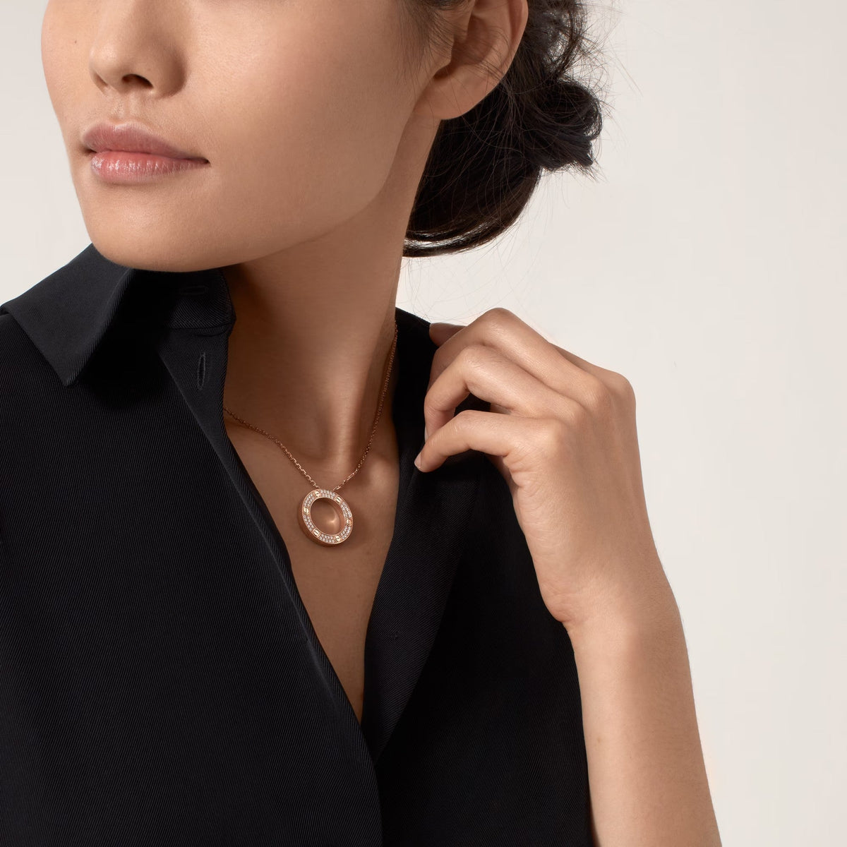 [OAKJURI Jewelry] LOVE NECKLACE 16MM  FULL DIAMOND