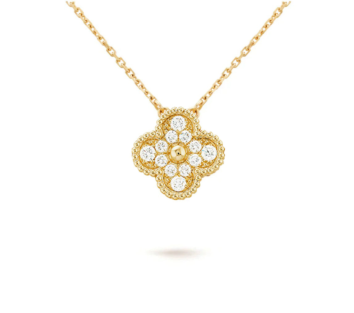 [OAKJURI Jewelry]CLOVER 15MM SINGLE FLOWER NECKLACE COLLECTION