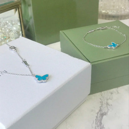 [OAKJURI Jewelry]BUTTERFLY TURQUOISE BUTTERFLY BRACELET SILVER