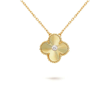 [OAKJURI Jewelry]CLOVER 15MM DIAMOND SINGLE FLOWER NECKLACE COLLECTION