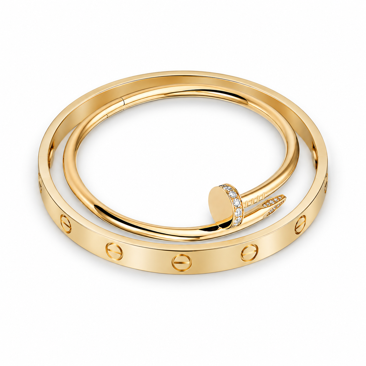 [OAKJURI Jewelry] LOVE Classic & JUSTE Diamond Bracelet Stack Set