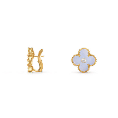 [OAKJURI Jewelry]CLOVER 15MM MOP DIAMOND EARRINGS COLLECTION
