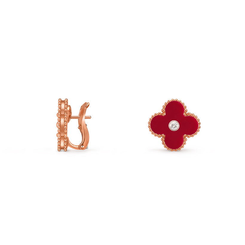 [OAKJURI Jewelry]CLOVER 15MM MOP DIAMOND EARRINGS COLLECTION