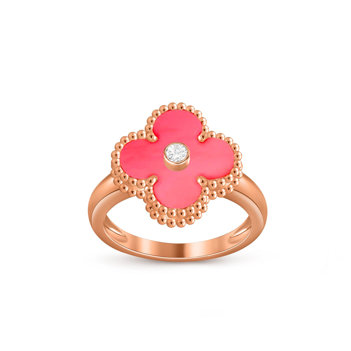 [OAKJURI Jewelry]CLOVER DIAMOND RING ROSE GOLD COLLECTION