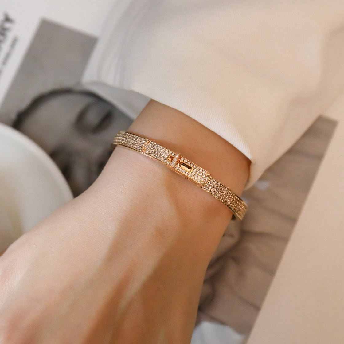[OAKJURI Jewelry]KELLY BRACELET DIAMOND PAVED