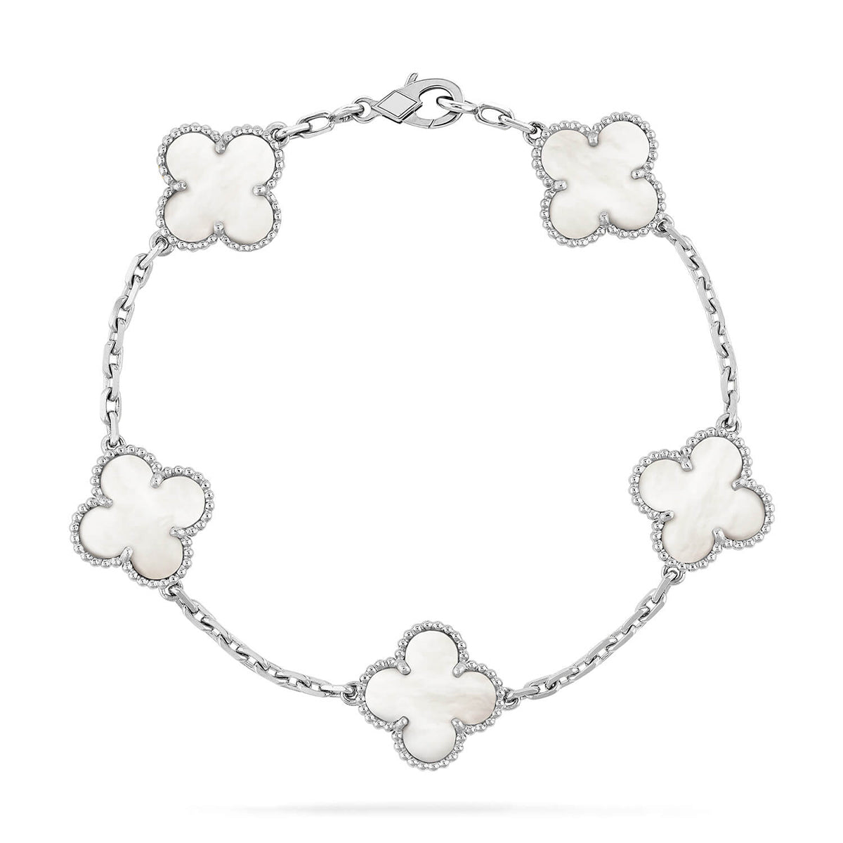 [OAKJURI Jewelry]CLOVER WHITE PEARL MOP 5 MOTIF BRACELET COLLECTION