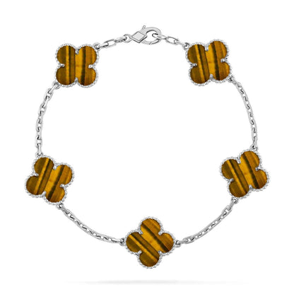 [OAKJURI Jewelry] CLOVER 5 MOTIFS TIGER EYE BRACELET COLLECTION