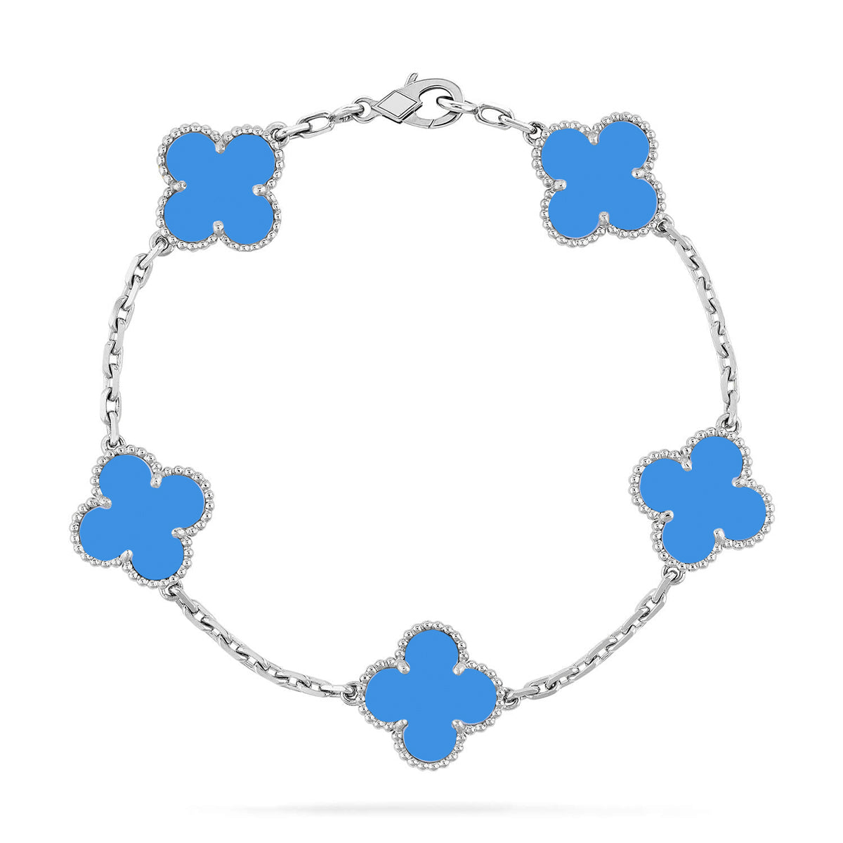 [OAKJURI Jewelry] CLOVER 5 MOTIF BLUE AGATE BRACELET COLLECTION