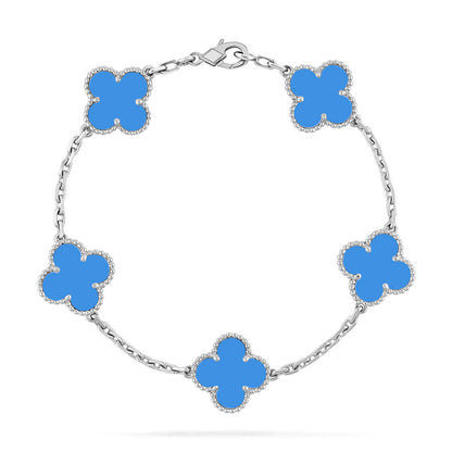 [OAKJURI Jewelry] CLOVER 5 MOTIF BLUE AGATE BRACELET COLLECTION