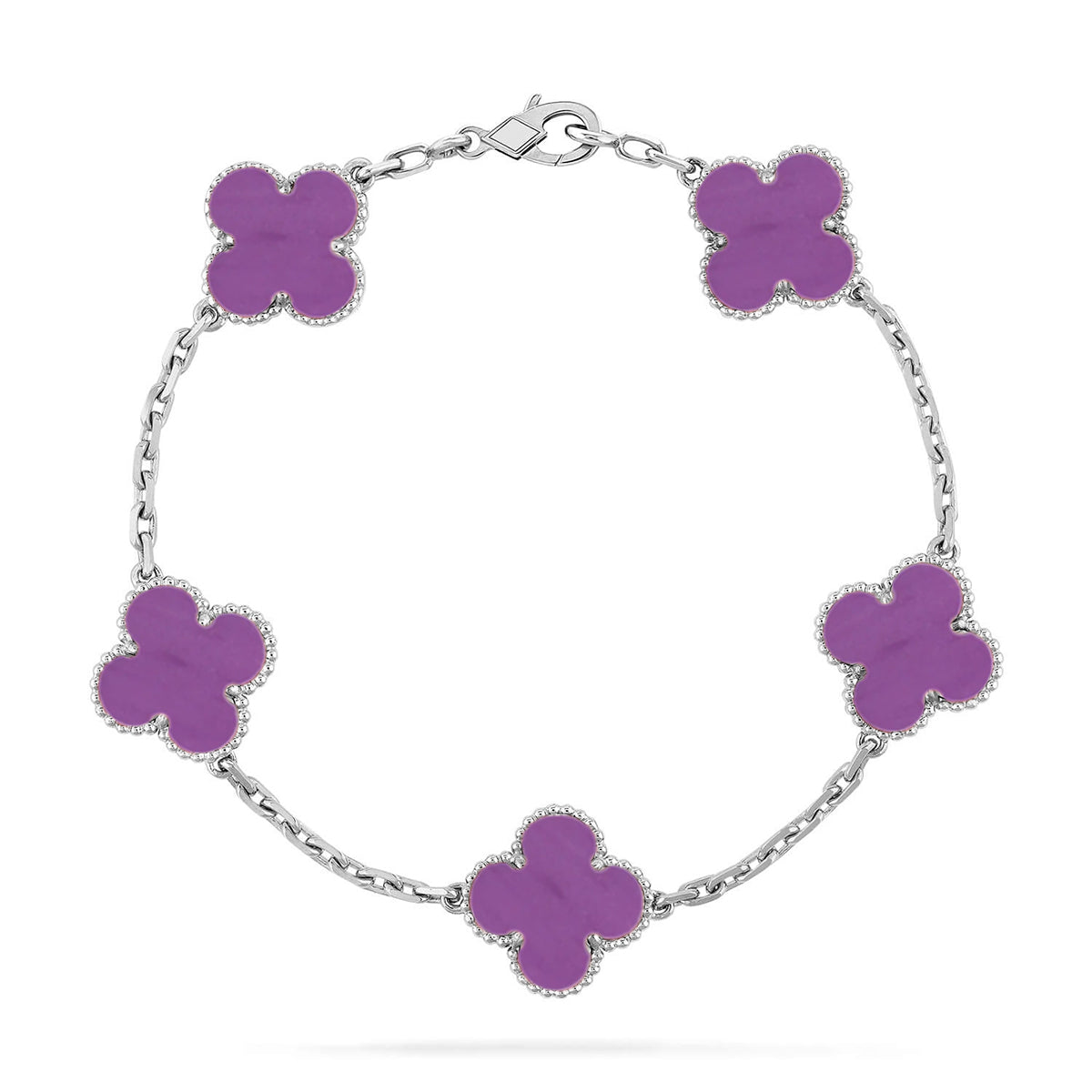 [OAKJURI Jewelry] CLOVER 5 MOTIF VIOLET BRACELET COLLECTION
