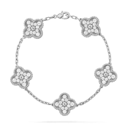 [OAKJURI Jewelry] CLOVER 5 MOTIF FULL DIAMOND BRACELET COLLECTION