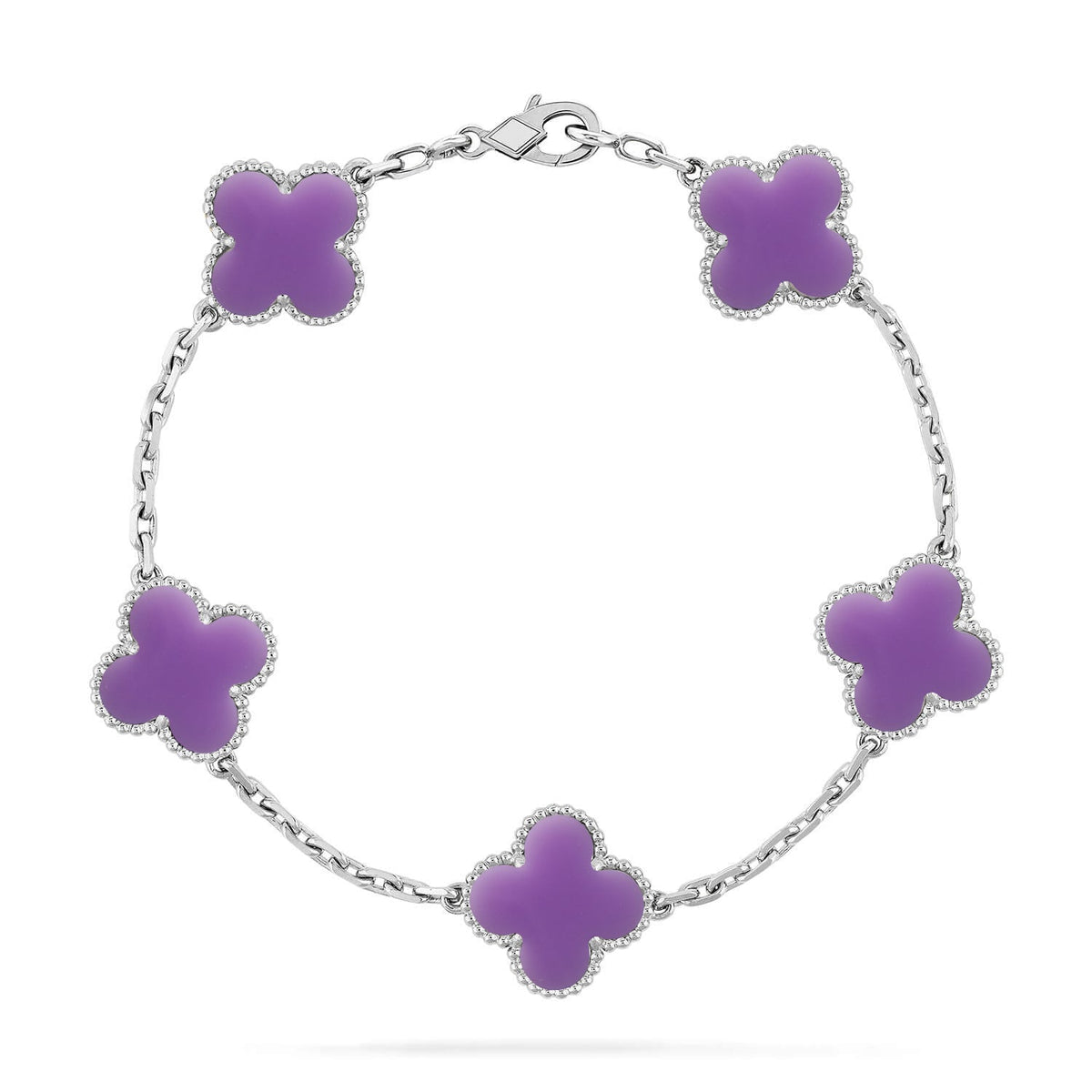 [OAKJURI Jewelry]CLOVER 5 MOTIF LIGHT PURPLE BRACELET COLLECTION