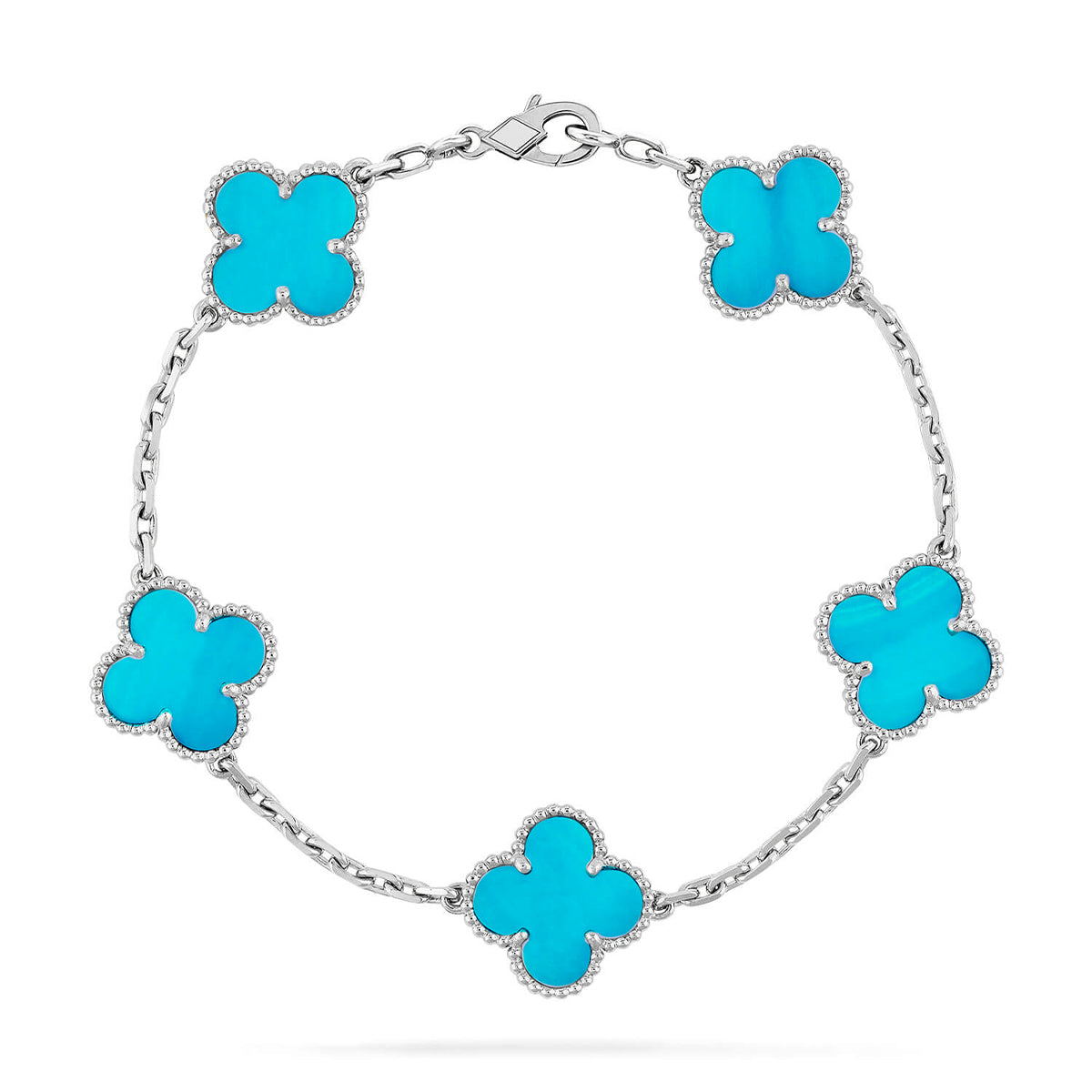[OAKJURI Jewelry] CLOVER 5 MOTIF TURQUOISE BRACELET COLLECTION