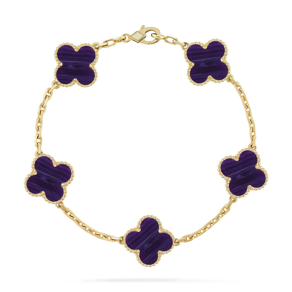 [OAKJURI Jewelry]CLOVER 5 MOTIF PURPLE STRIPES BRACELET COLLECTION