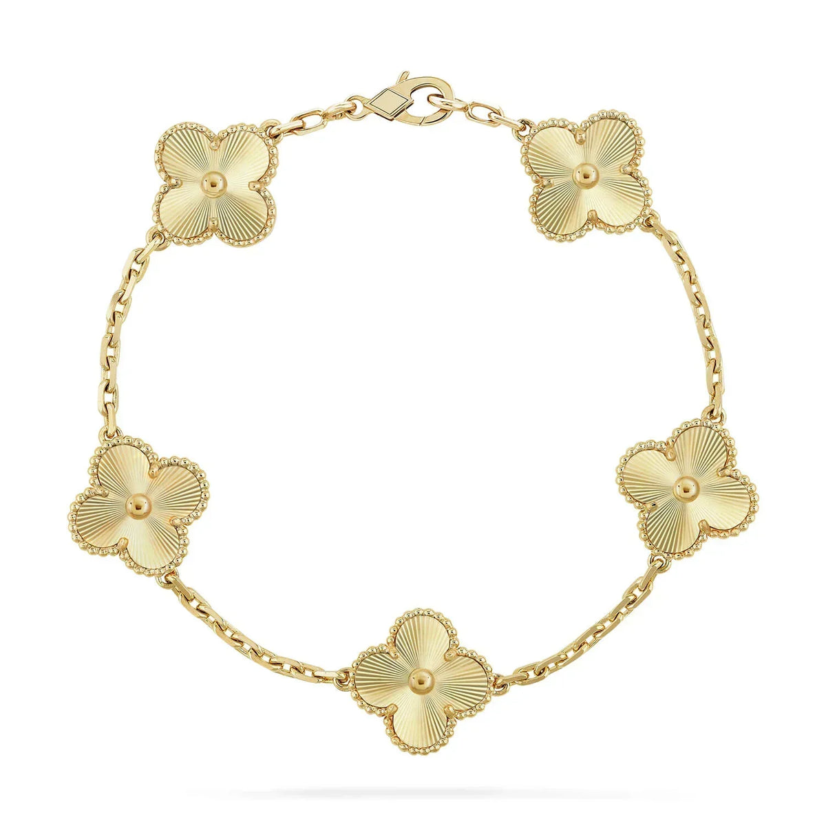 [OAKJURI Jewelry] CLASH & Clover Laser 5-Motif & LOVE Brushed Bracelet Stack Set