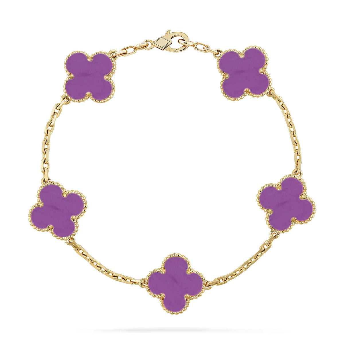 [OAKJURI Jewelry] CLOVER 5 MOTIF VIOLET BRACELET COLLECTION