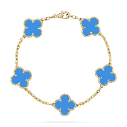 [OAKJURI Jewelry] CLOVER 5 MOTIF BLUE AGATE BRACELET COLLECTION