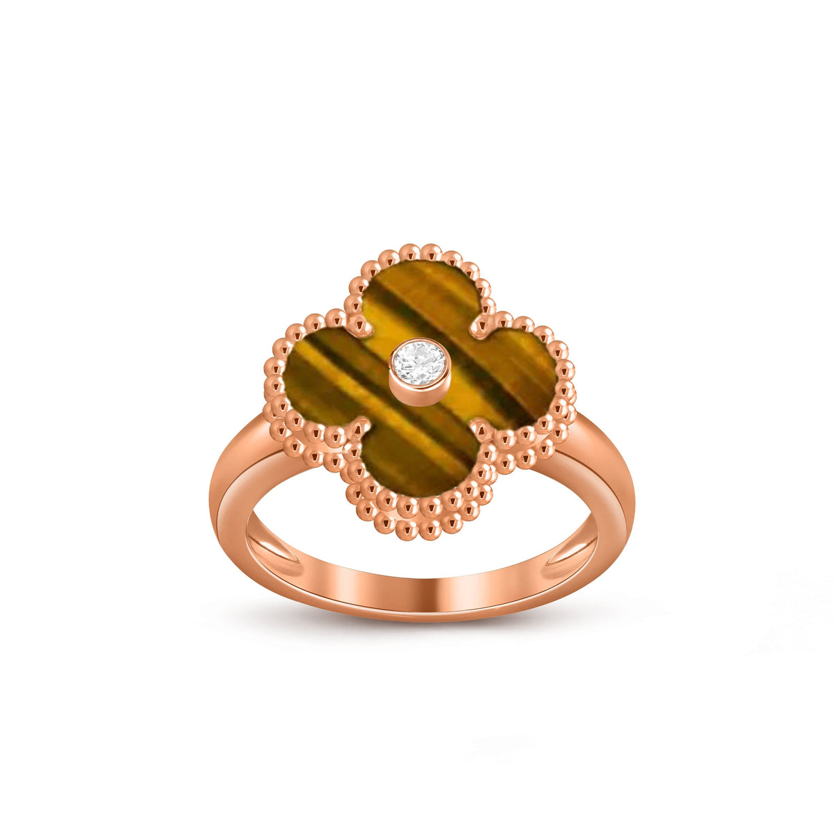 [OAKJURI Jewelry]CLOVER DIAMOND RING ROSE GOLD COLLECTION