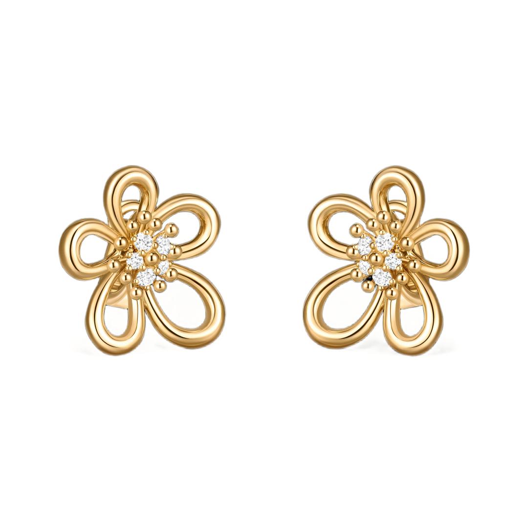 [OAKJURI Jewelry] FLOWERLACE EARRING 5 DIAMONDS
