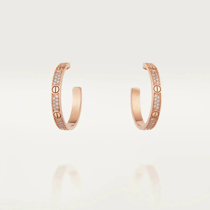 [OAKJURI Jewelry] LOVE EARRINGS 3.6MM DIAMOND PAVED