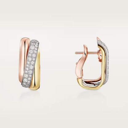 [OAKJURI Jewelry] TRINITY HALF DIAMOND  CUSHION EARRINGS