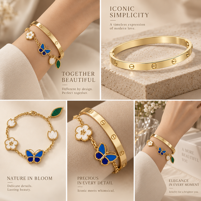 [OAKJURI Jewelry]Lucky Spring & Love Bracelet Stack Set