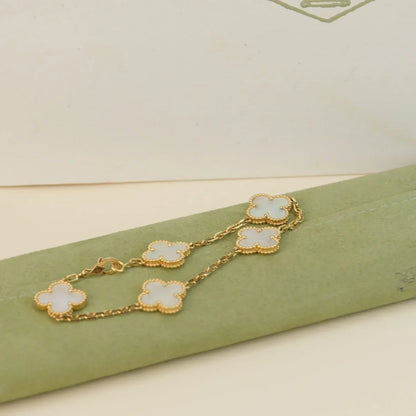 [OAKJURI Jewelry]CLOVER WHITE PEARL MOP 5 MOTIF BRACELET COLLECTION