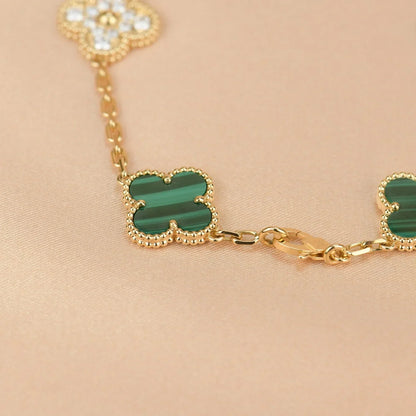[OAKJURI Jewelry] CLOVER 5 MOTIF MALACHITE BRACELET COLLECTION