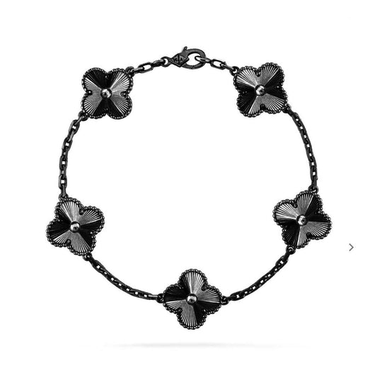 [OAKJURI Jewelry JEWELRY]CLOVER 5 MOTIF BLACK BRACELET