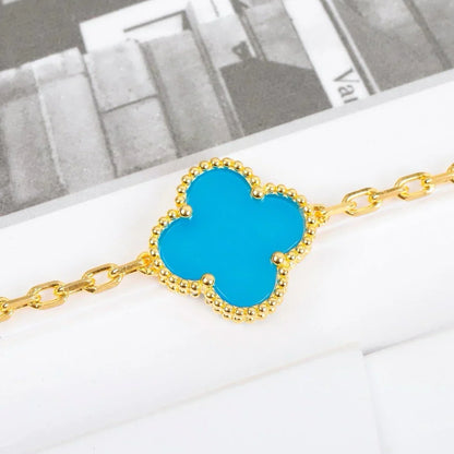 [OAKJURI Jewelry] CLOVER 5 MOTIF TURQUOISE BRACELET COLLECTION