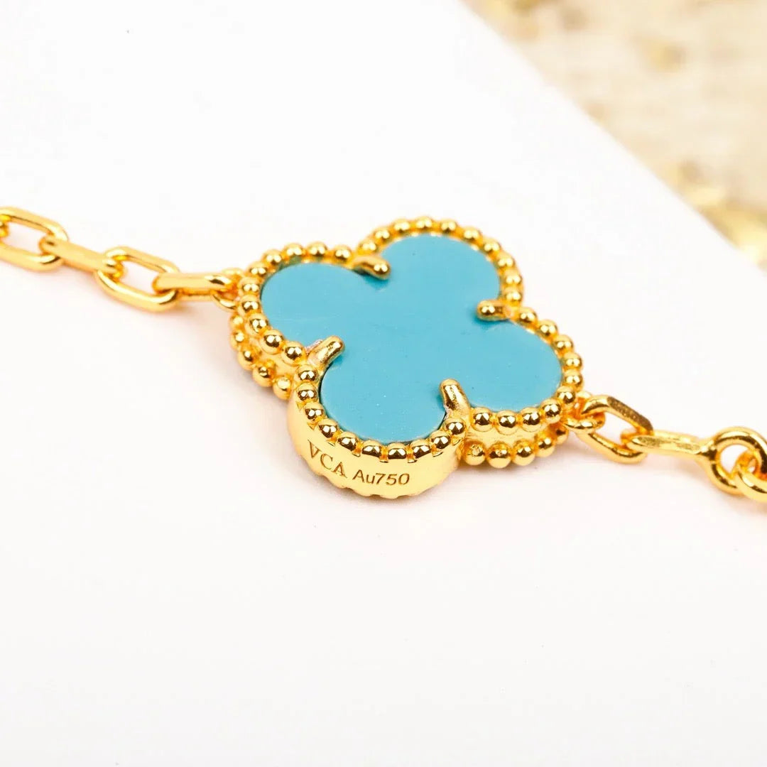 [OAKJURI Jewelry] CLOVER 5 MOTIF TURQUOISE BRACELET COLLECTION
