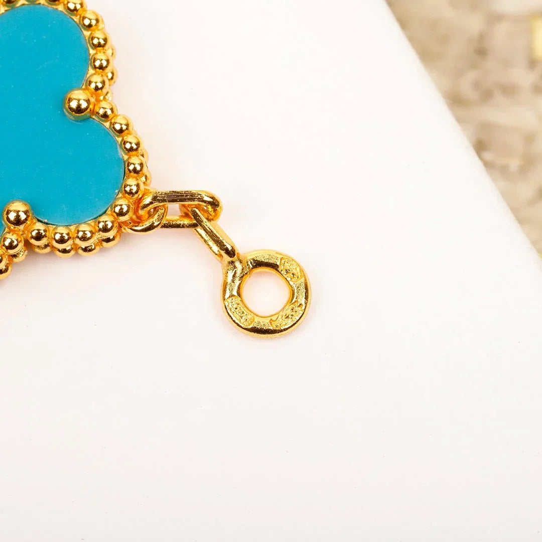 [OAKJURI Jewelry] CLOVER 5 MOTIF TURQUOISE BRACELET COLLECTION