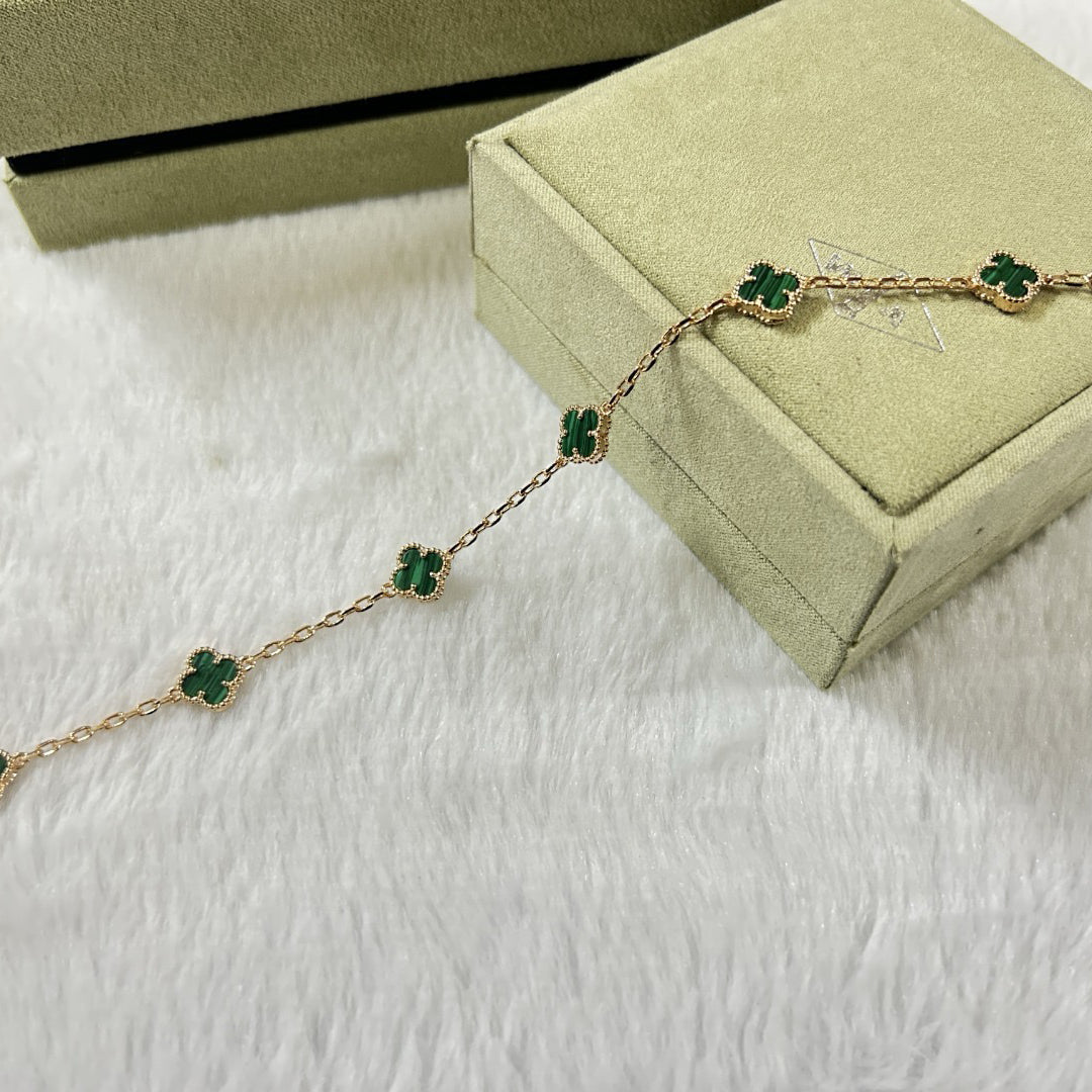 [OAKJURI Jewelry]CLOVER 6 MOTIF MALACHITE BRACELET