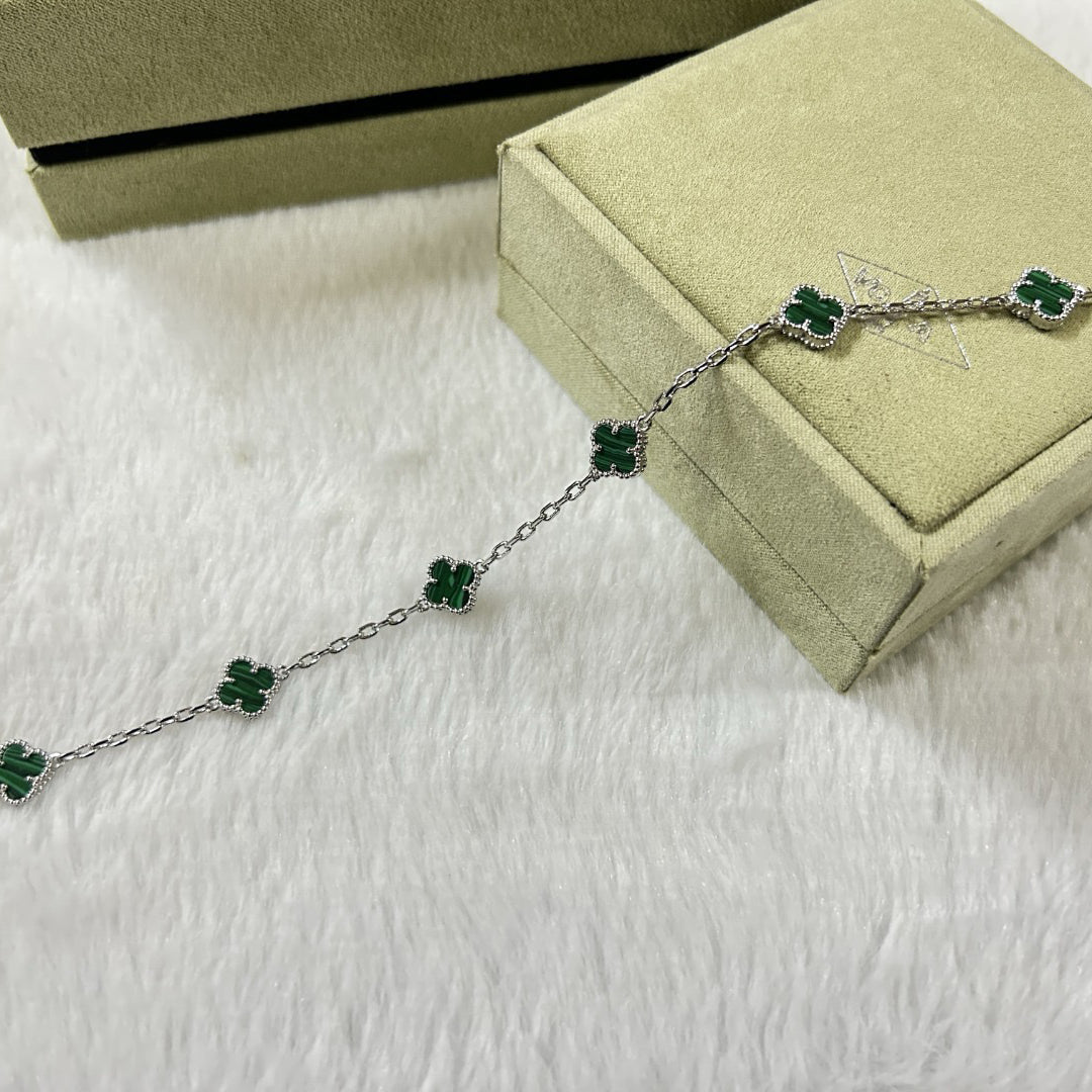 [OAKJURI Jewelry]CLOVER 6 MOTIF MALACHITE BRACELET