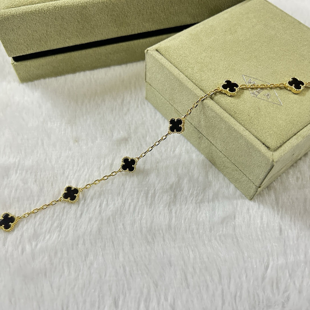 [OAKJURI Jewelry]CLOVER 6 MOTIF  ONYXS BRACELET